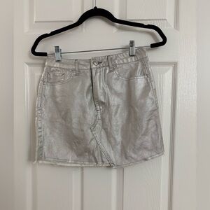 Forever 21 Silver Mini Skirt